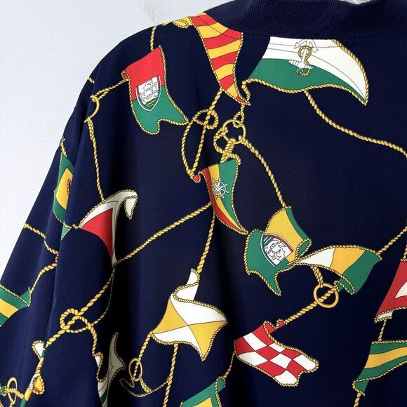 Alfred Dunner Nautical Sailing Flags Navy Blue Lightweight Button Up Jacket 22W - Picture 12 of 12